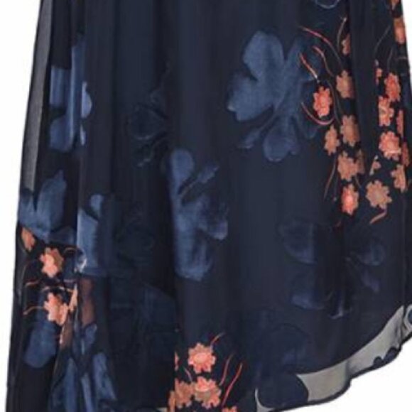 Reiss Navy Lake Floral Burnout Dress - Picture 5 of 8